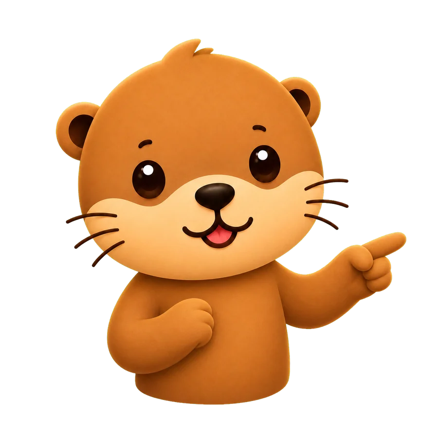 The Lotra otter mascot pointing toward the setup steps